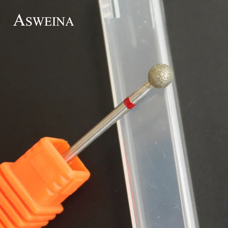 ASWEINA 5,0 мм Алмазное шариковое сверло для ногтей роторное сверло для очистки кутикулы для электрического маникюрного сверла аксессуары для ногтей инструменты для красоты