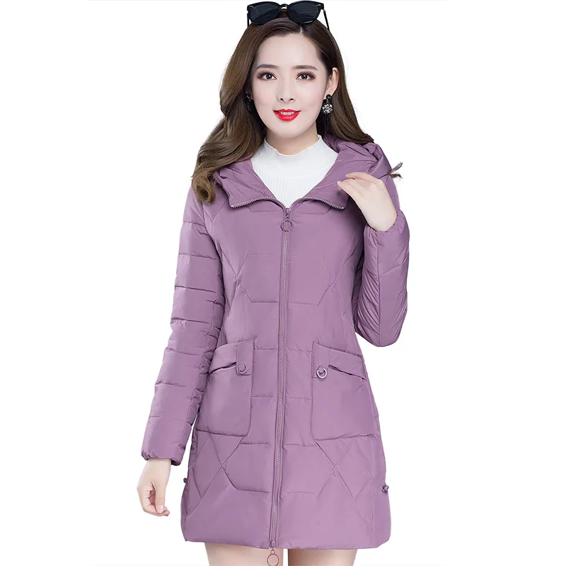 

Hooded medium and long cotton padded jacket for women 2020 winter new style Korean version loose fashion net red cotton padded
