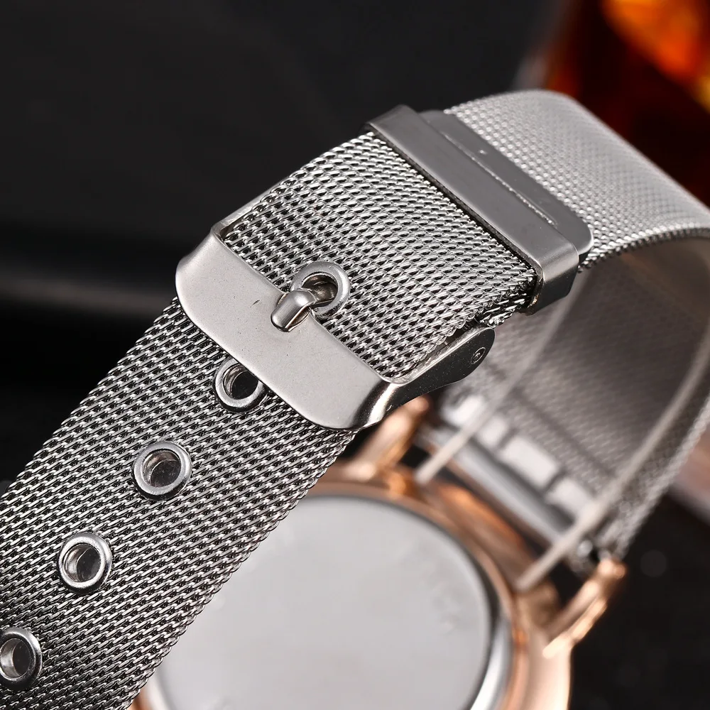 

Couple Mesh Quartz Watch Men's and Women's Student Trendy Rose Gold Casual Watch luxury