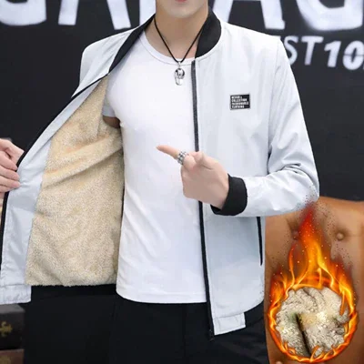 

Мужская зимняя куртка-бомбер на молнии Xfhh, мужские флисовые теплые пальто, Повседневная Уличная одежда, приталенные куртки-пилоты в стиле х...