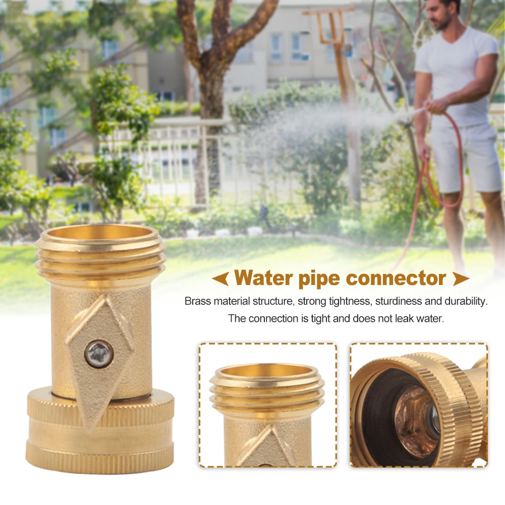 

2pcs 3/4 Inch Water Pipe Connector Easy Install Faucet Professional Garden Hose Accessories Brass Tap Leakproof Adapter Durable