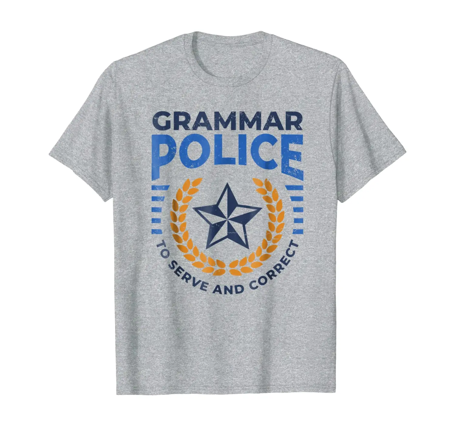 Грамматика футболка полицейский служить и правильный знак с грамматикой |