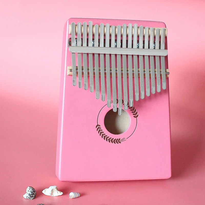 Kerus Pink 17 teclas piano de pulgar Kalimba Africa инструмент для caoba Body музыкальный