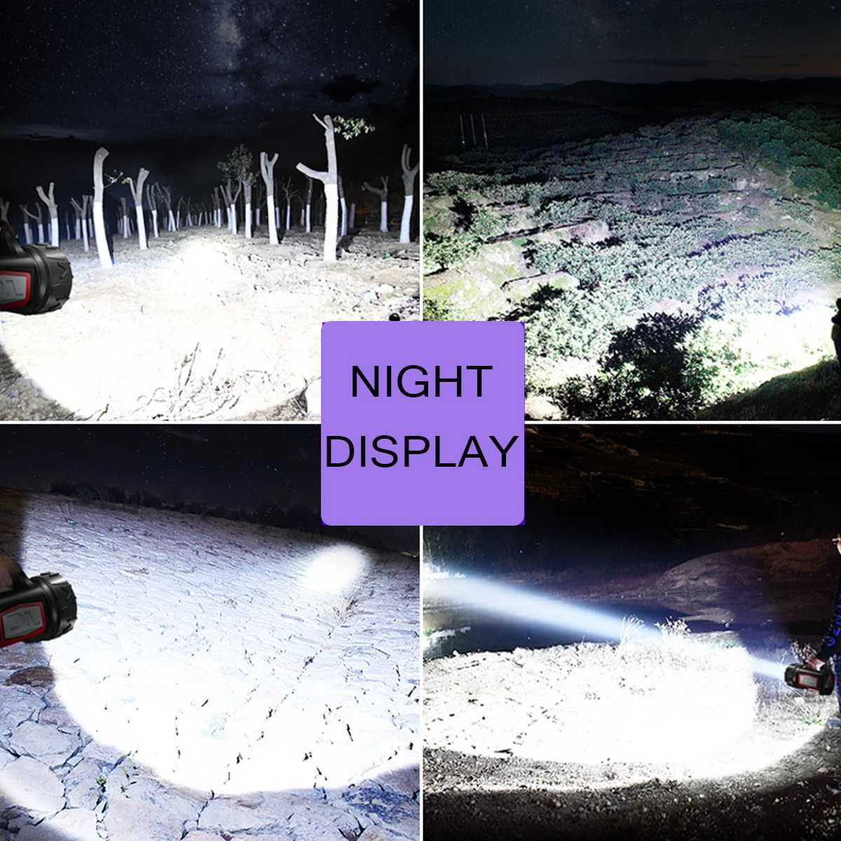 

500W Handheld Spotlight Portable USB Rechargeable LED Searchlight Lantern Flashlight Waterproof Spot lamp For Camping Hunting