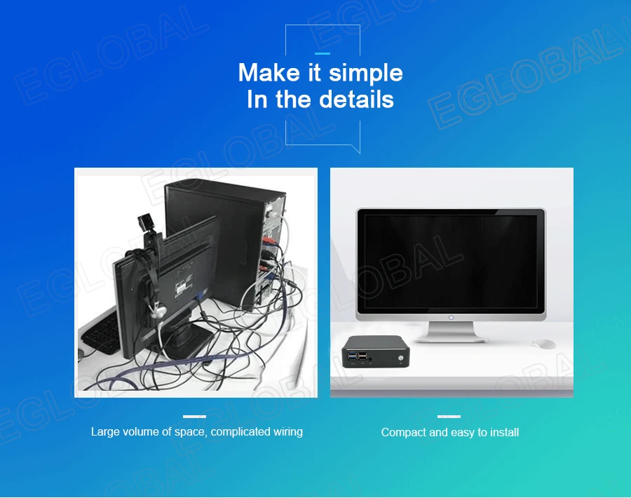 Eglobal Мини ПК i7-8565U I5-8265U I3-8145U 2* DDR4 Оперативная память NVME M.2 SSD карман Nuc ПК Windows 10 Pro Тип-c 4K HDMI2.0 DP