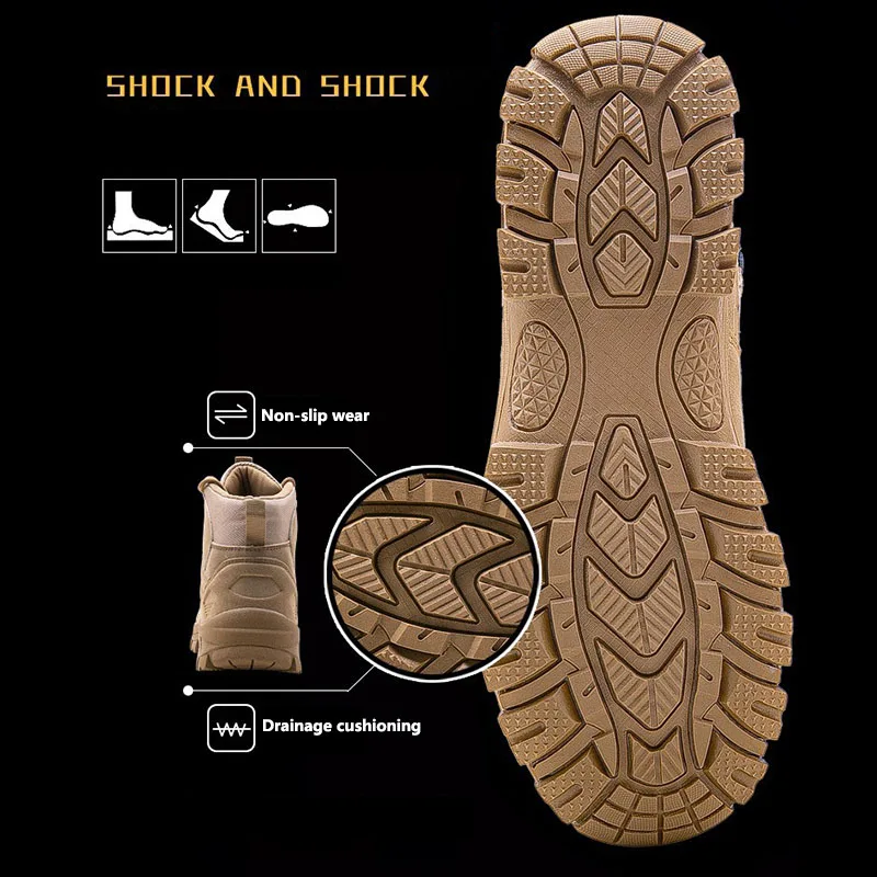 Мужские уличные военные тактические ботинки водонепроницаемые дышащие