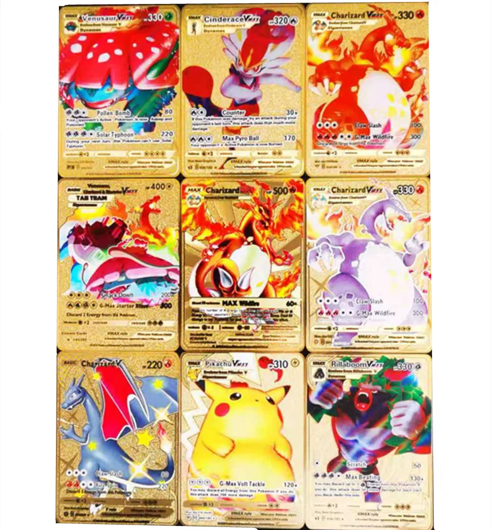 Juego de cartas de Pok&eacute;mon de Metal para ni&ntilde;os, colecci&oacute;n de juguetes de Anime, regalo de Navidad, Mewtwo GX MEGA V & Vmax-0