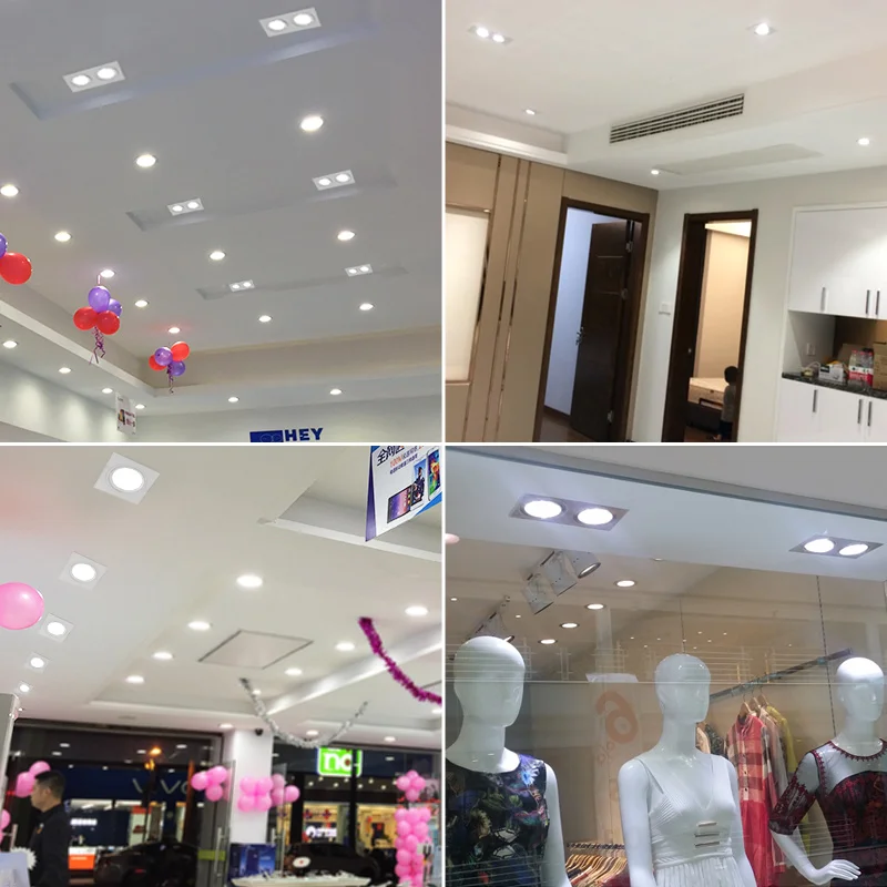 Сверхъяркий светодиодный квадратный Точечный светильник Cob с регулируемой