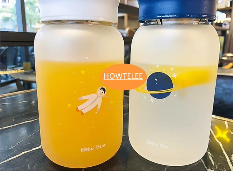 HOWTELEE Матовая бутылка для воды, блуждающие земные ученики будут носить чай между мобильным телефоном кронштейн прекрасные стеклянные чашки