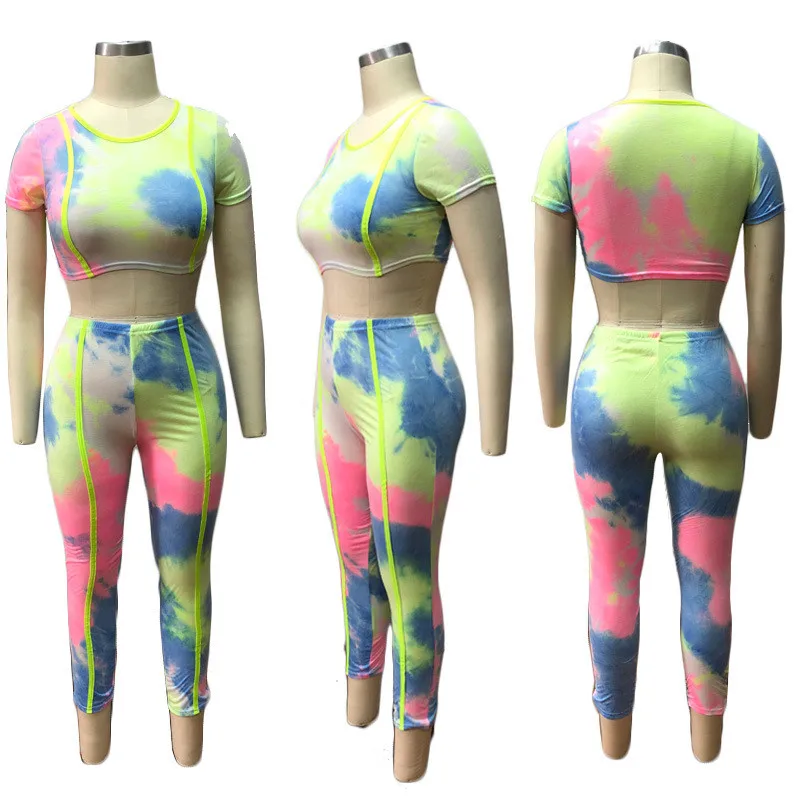 Повседневный комплект из двух предметов спортивный костюм женский летний