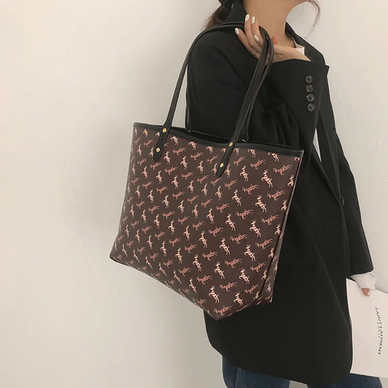 

Retro Women Animal Print Handbag High Quality PU Female Luxury Shoulder Bag Fashion Large Capacity Ladies Tote Bags Bolsas Sac