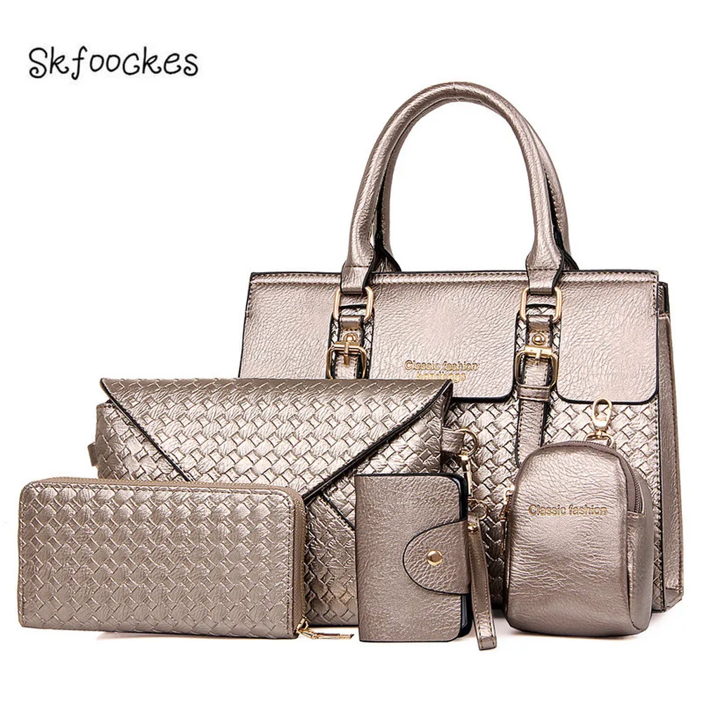 

Skfoockes Handbags 2020 New Autumn and Winter Fashion Women Handbag Women's Bag Shoulder Bag Messenger Bag Six-piece Set Bag