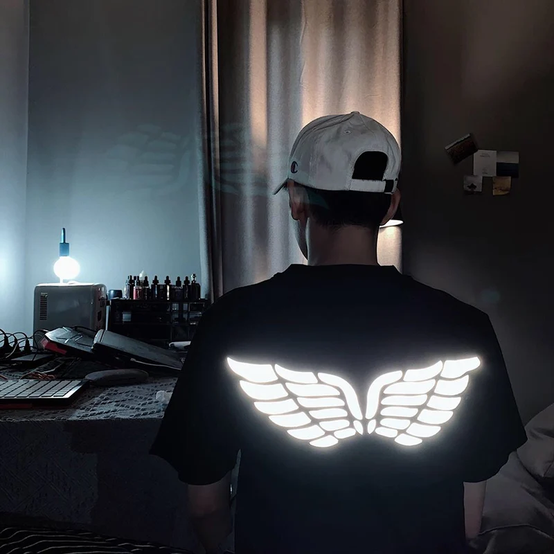 Футболка TOPESKO с белыми крыльями для мужчин и женщин одежда отраженсветильник