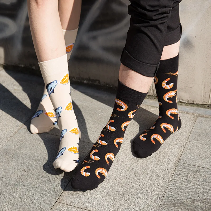 1 пара новых трендовых хлопковых пар носков с изображением животных и цветов