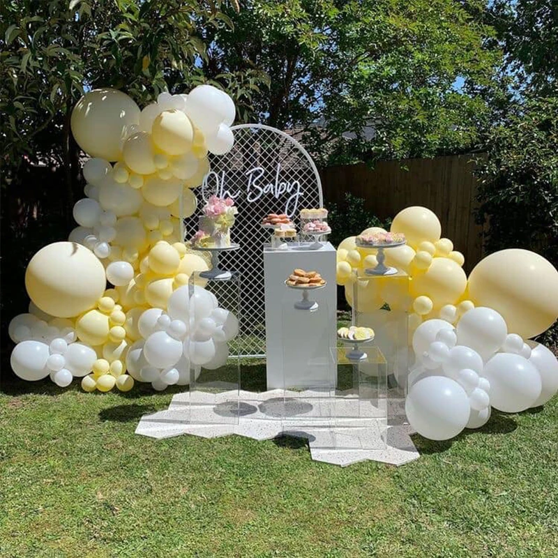 Globos de l&aacute;tex Macaron Wihte para decoraci&oacute;n de fiestas, kit de guirnalda para Arco, Color caramelo, Baby Shower, boda, cumplea&ntilde;os, 176 piezas-0