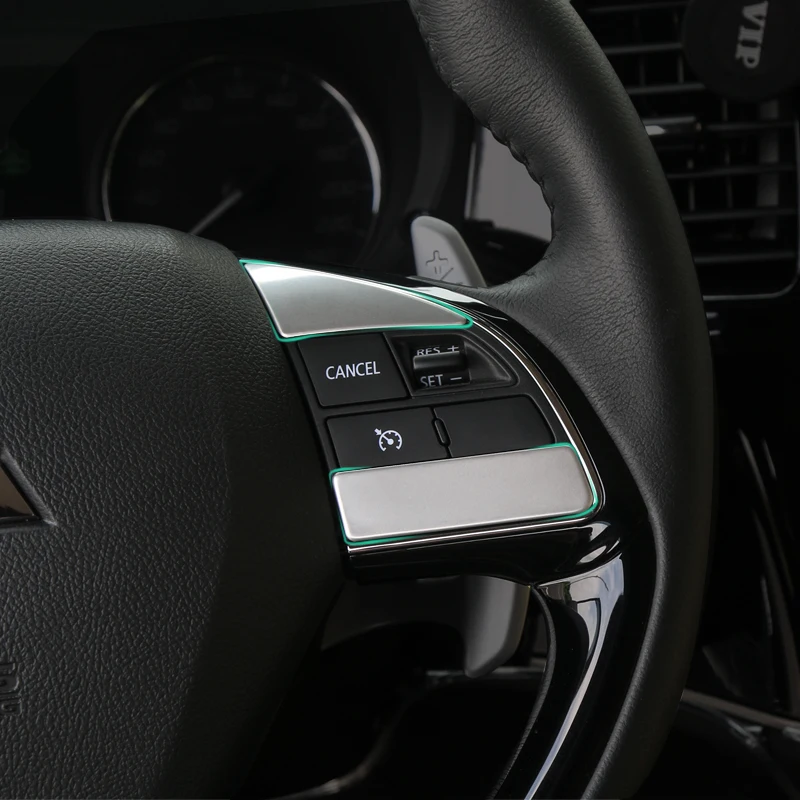 Декоративная накладка на руль из нержавеющей стали с блестками для Mitsubishi Outlander 2016