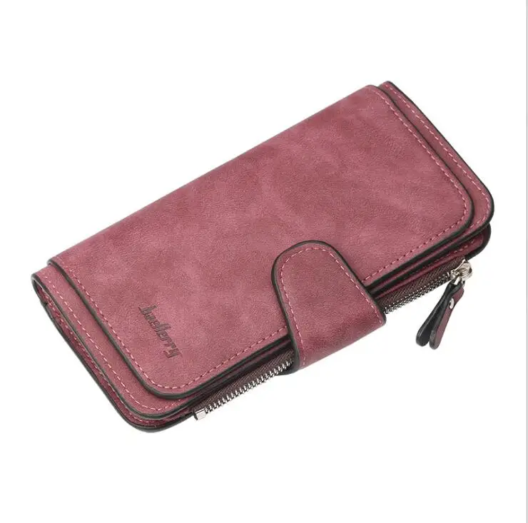 Бургундия Baellerry Leather Women Wallets Coin Pocket Hasp Card Holder Money Bags Casual Long Ladies Clutch Phone Wallet Women Purse - Цвет: Бургундия