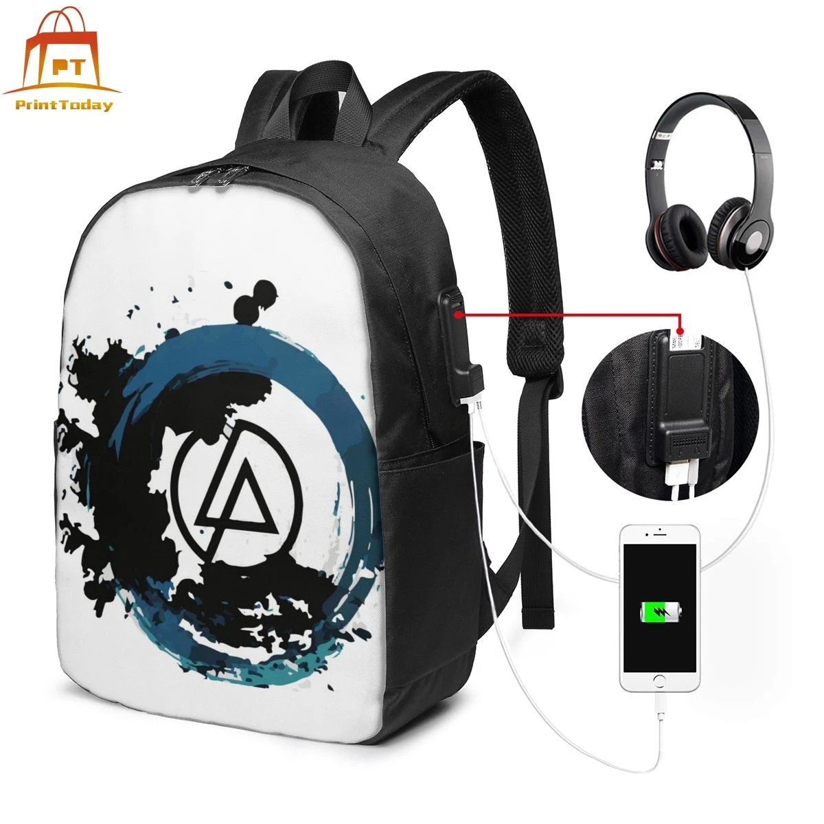 

Рюкзак Linkinpark, рюкзаки Linkinpark, Высококачественная сумка с принтом, модные сумки для подростков с несколькими карманами для университета
