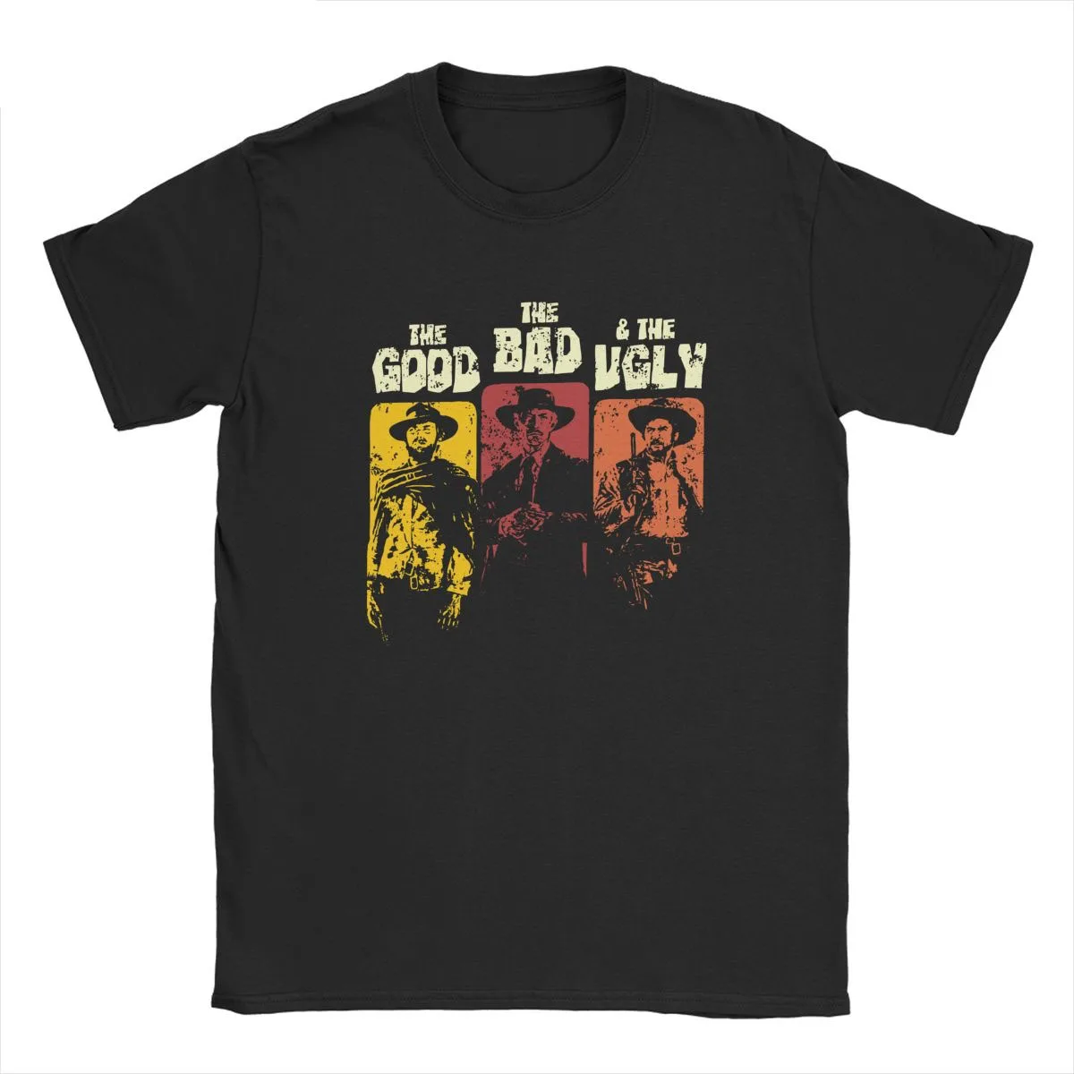 

The Good The Bad And The Ugly Movie Men T Shirts Vintage Tees Short Sleeve Round Neck T-Shirt 100% Cotton Plus Size Tops