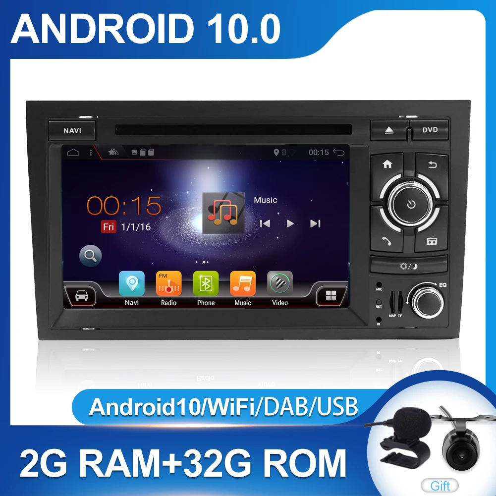Автомагнитола 2 Din 7 дюймов Android 10 автомобильный DVD плеер для Audi A4 B6 B7 S4 RS4 2002 2008 SEAT Exeo