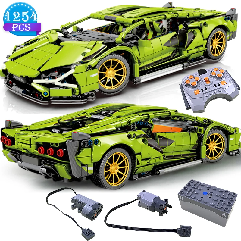 

Technical Famous Car Series Model Remote Control Electric Version Competitive Racing Building Blocks Boys Favorite Assembly Toys