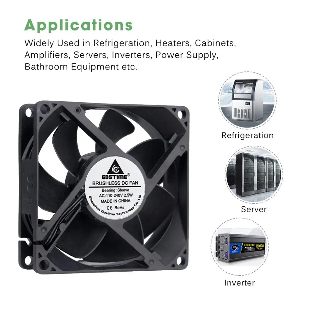 1 шт. Gdstime EC 9225S бесщеточный вентилятор 92*92*25 мм 92 x 25 AC 110 в 115 120 220 240 В осевой чехол