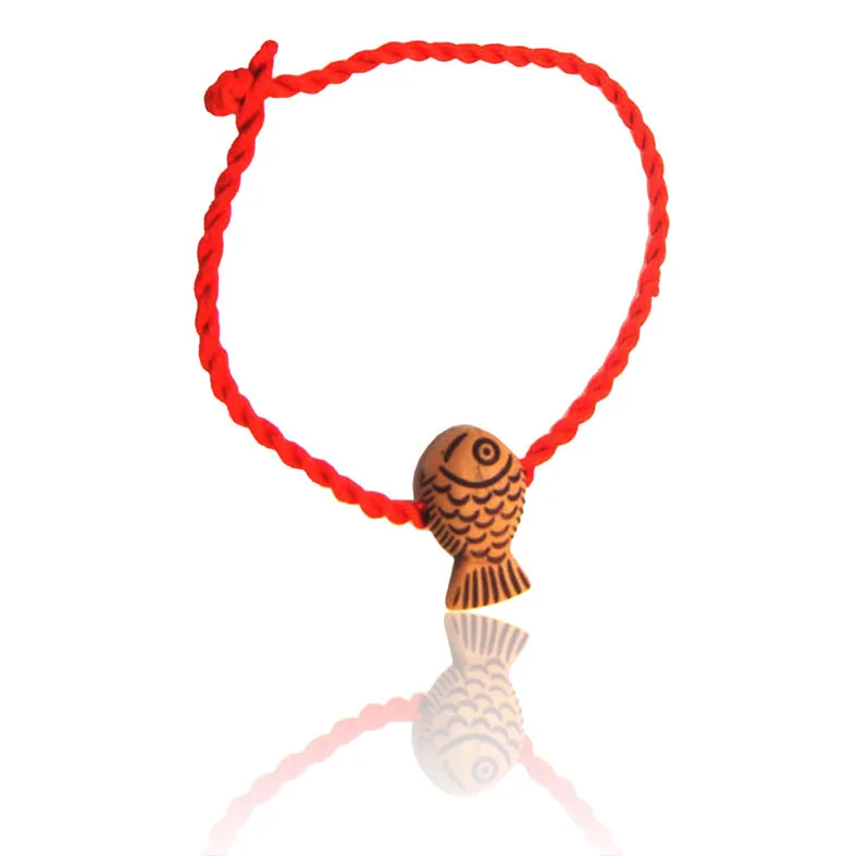 Little gift wholesale small red rope knitting imitation peach wood little bracelet | Украшения и аксессуары