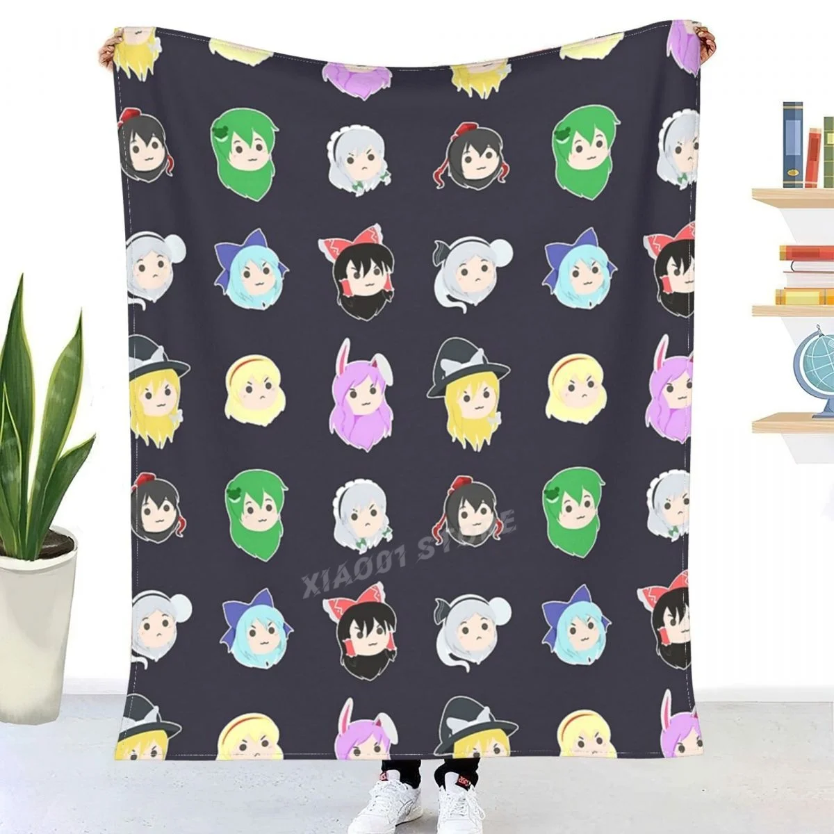 

Touhou Headcuties (Transparent Version) Throw Blanket Sherpa Blanket Bedding soft Blankets