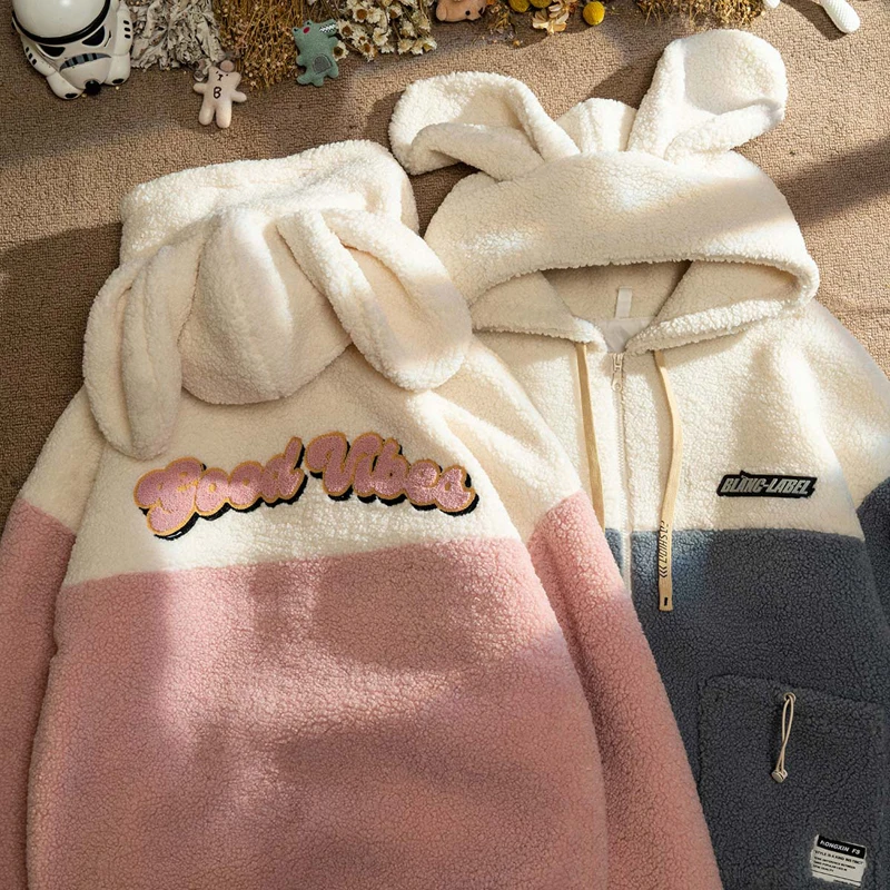 

Japanese Preppy Style Jackets Korean Cartoon Print Kawaii Oversize Women Coats Vintage Streetwear Ulzzang Harajuku Coat