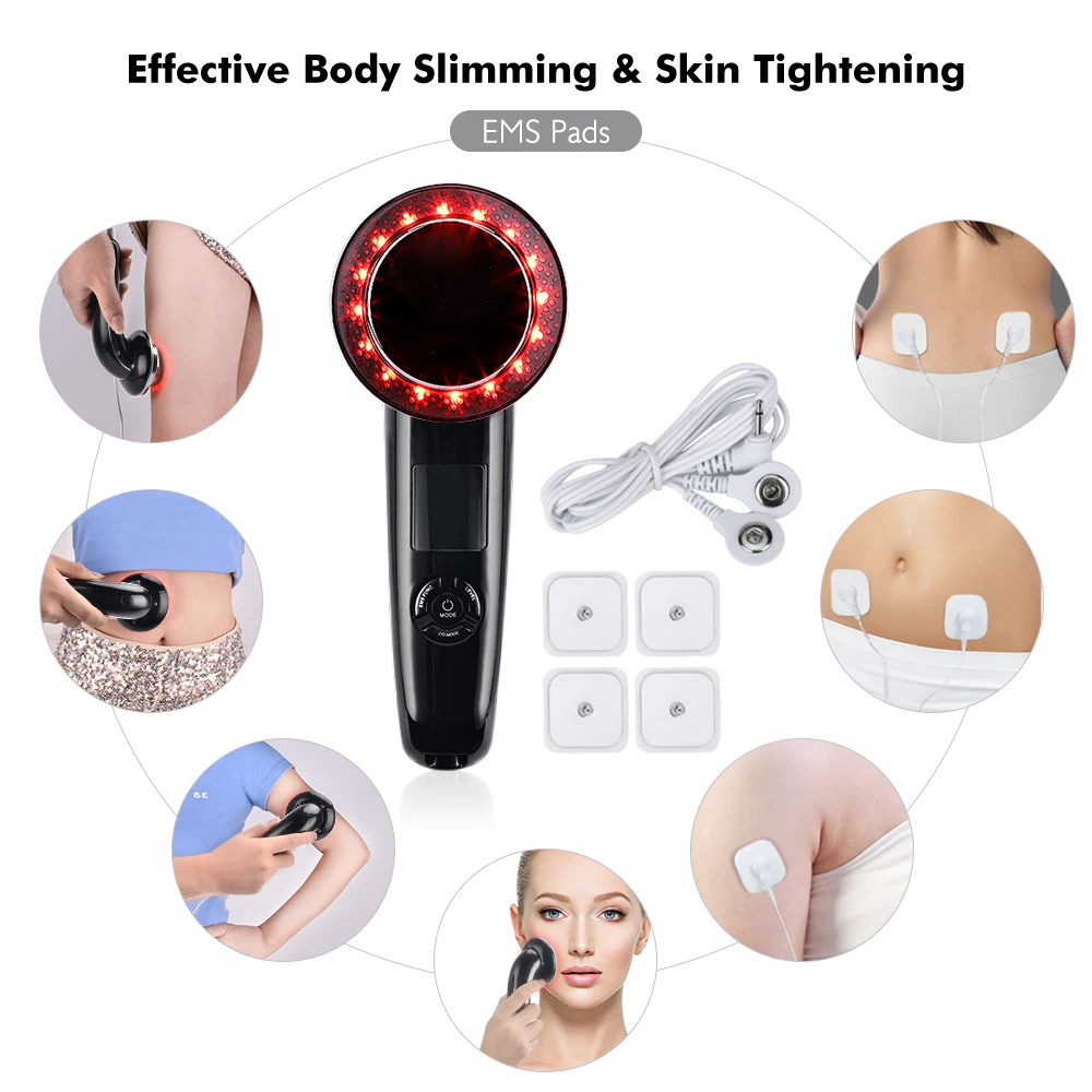 Beste 6 In 1 Lichaam Afslanken Stimulator Ultrasone Golf Ems Vibratie Infrarood Therapie Vet Brander Apparaat Gewichtsverlies Anti Cellulitis Huid