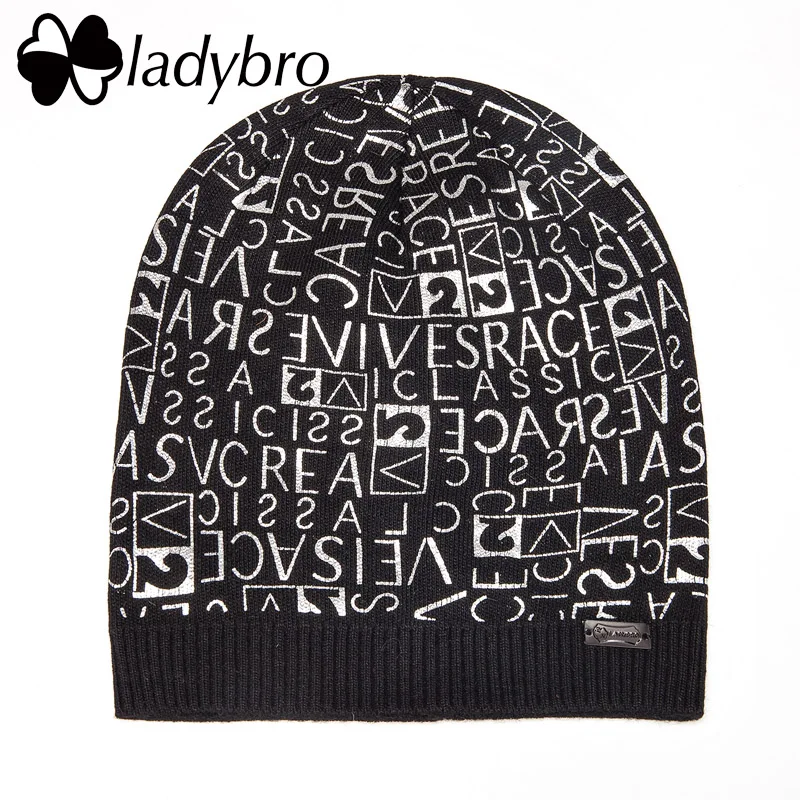 Женская шапка Ladybro осенне-зимняя Шерстяная Шапка-бини с буквенным принтом