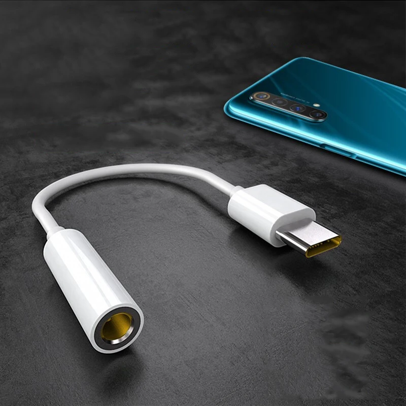 Адаптер для наушников Realme Type C 3 5 Jack USB C-3 мм AUX аудиокабель realme 6 6I 6PRO X2 Pro |