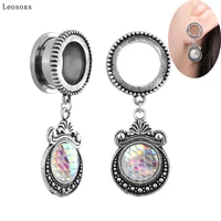 leosoxs 2pcs foreign trade hot new product retro color fish scale pendant ear pinna stainless steel pulley ear amplifier
