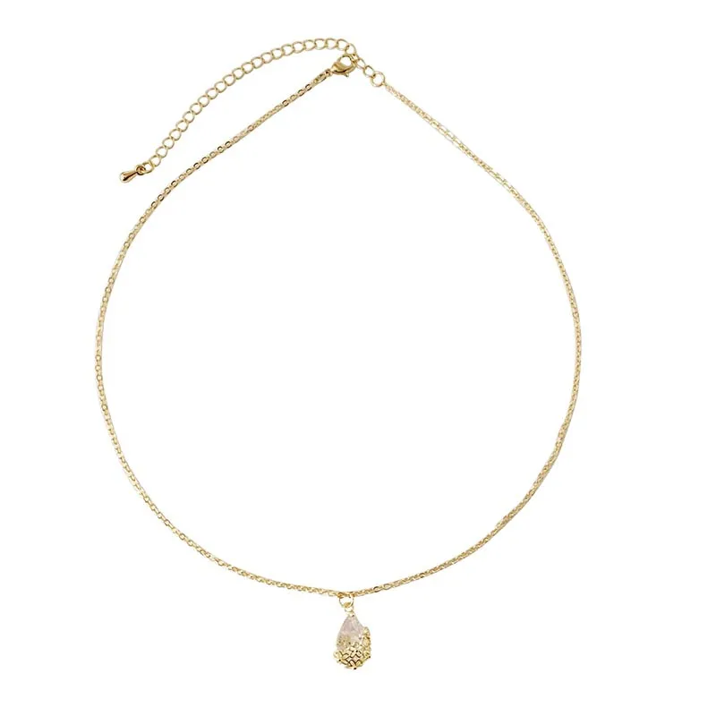 

YANGLIUJIA Zircon Crystal Chain Of Clavicle French Romance Fashion Temperament Contracted Necklace The Woman Party Accessories