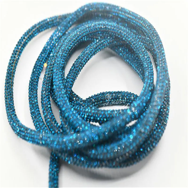 blue zircon 5 ярдов хрустальные стразы блестящая цепочка для невесты аппликация для изготовления ювелирных изделий - Цвет: blue zircon