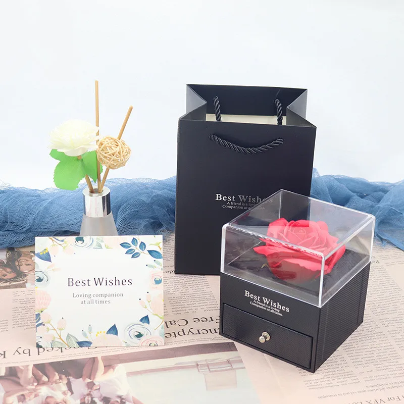 

2022 Valentines Day Gift for Girlfriend Boyfriend Baby Souvenirs Flower Jewelry Box Wedding Gifts for Guests Bridesmaid Gifts