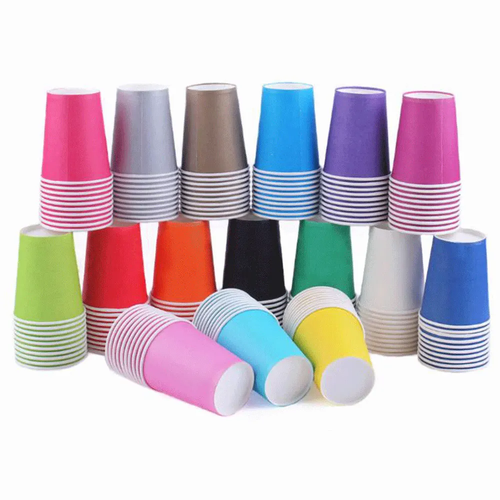 Вечерние одноразовые бумажные стаканы 10 шт. чистый цвет чашка для сока DIY