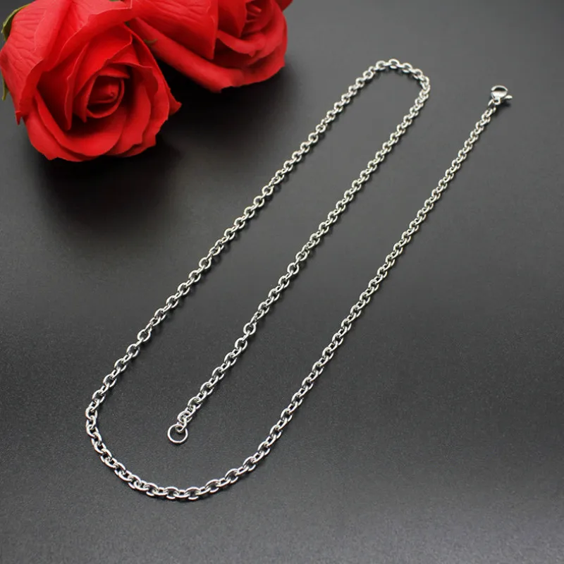 Ожерелье из звеньев нержавеющей стали серебряного цвета для мужчин и женщин