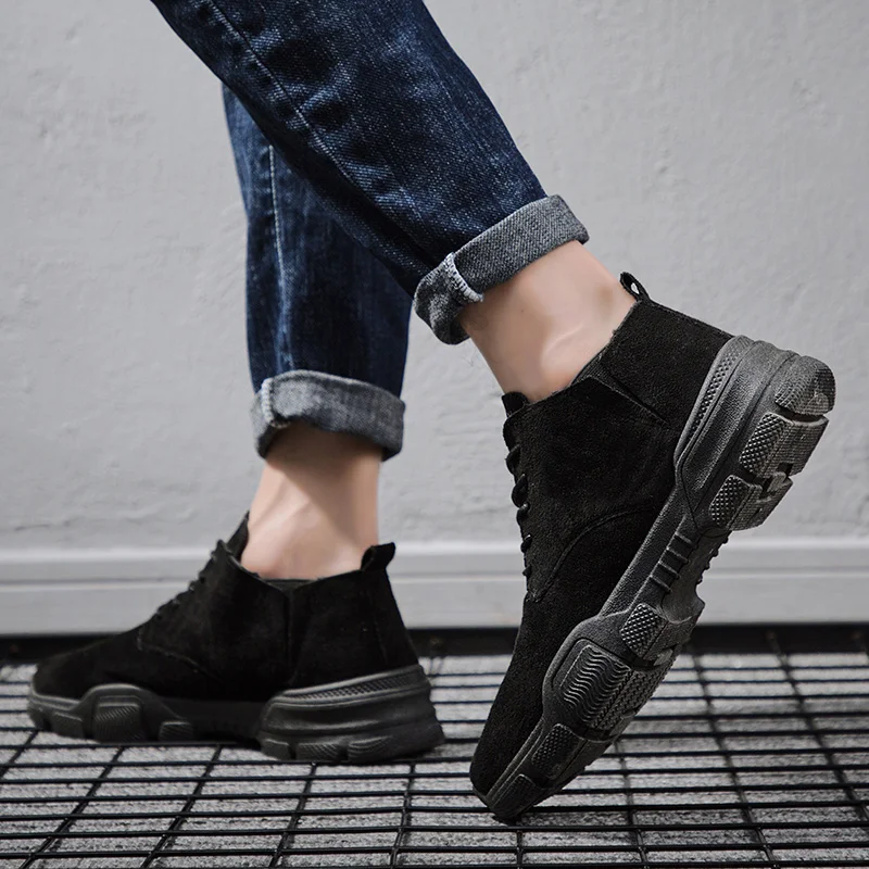 

Shoes For Men Casual Leisure Shoes Men Casual Sneakers Fashion Light Breathable Leather Man Boots For Black Sports