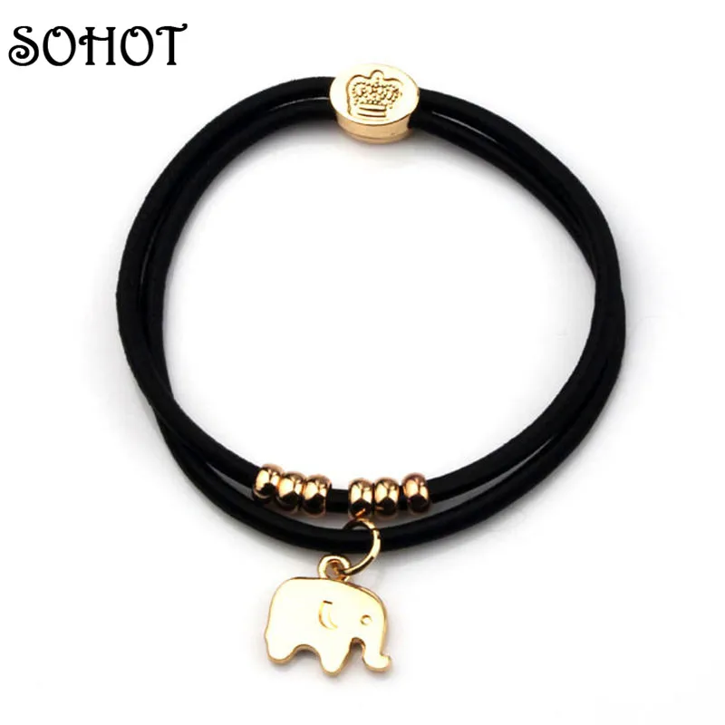 Женский браслет с розой сердцем слоном лисой ключом медведем цветком