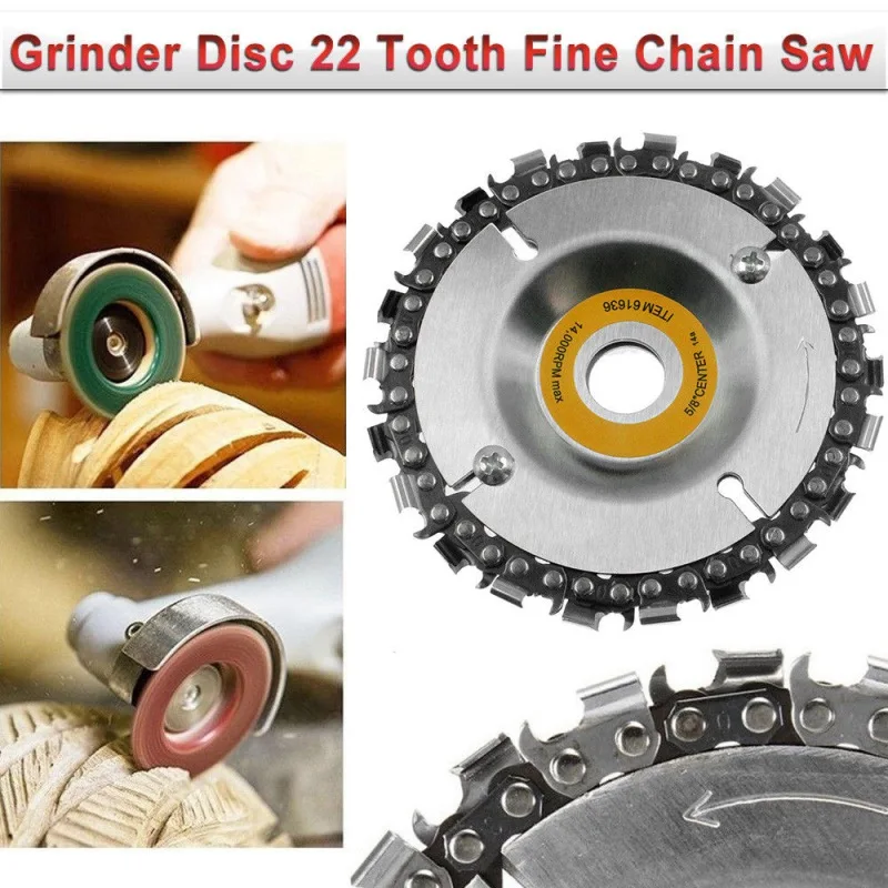

22 Tooth Grinder Disc Saw Angle Grinder Sanding Disc Chainsaw Circular Saw Blade and Chain Household Woodworking Accessories