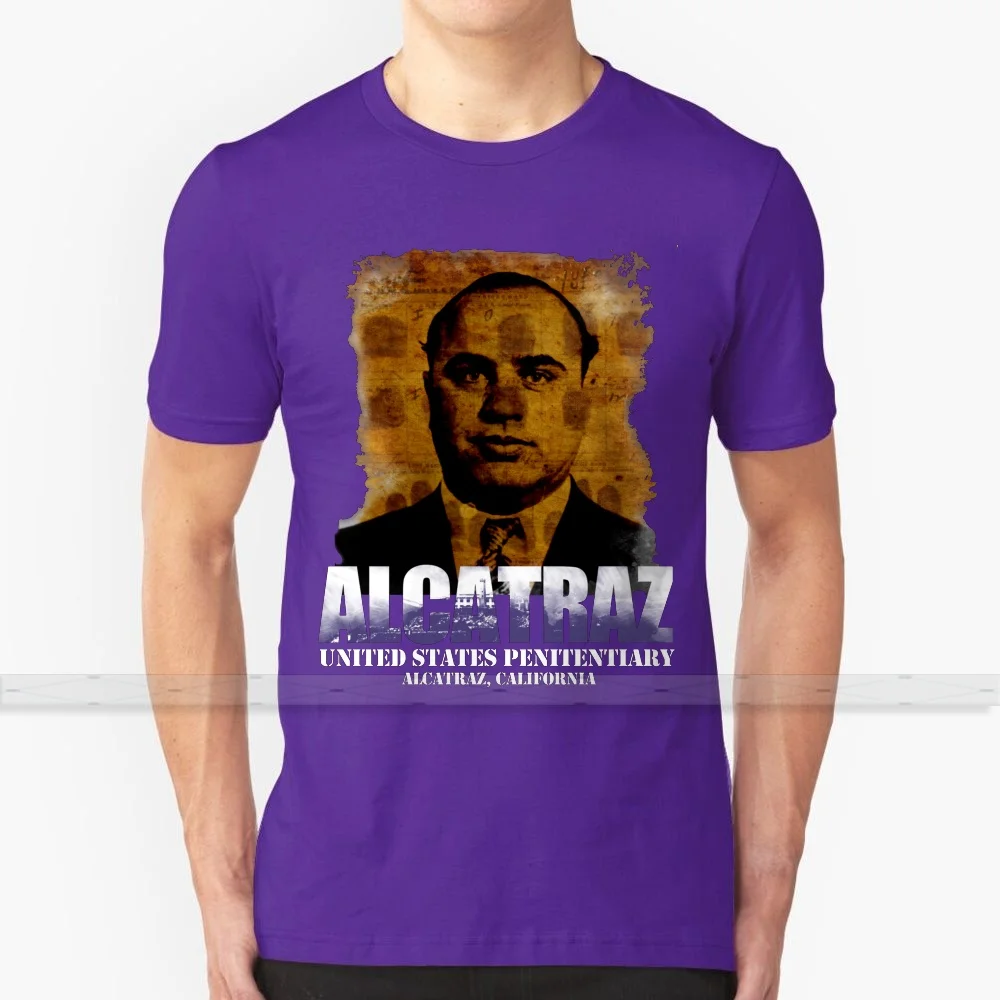 Фото Футболка Al Capone and Alcatraz для мужчин и женщин, топ с 3D-принтом, круглый вырез, футболка с al capone alcatraz, с американской историей и детьми №1