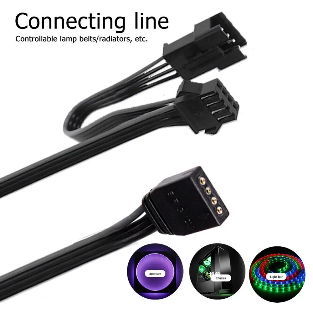 60 см 12 В 4 контакта RGB Соединительный кабель для ПК чехол вентилятор Светодиодная