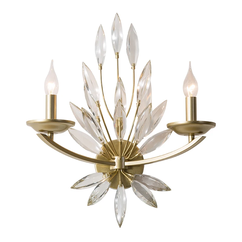 Современные хрустальные светодиодные Настенные светильники золотого цвета для