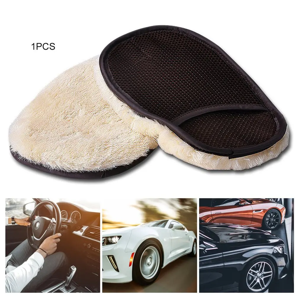 

Single-sided Wool cashmere Car Wash Glove Cleaning Mitt Washing Brush Cloth Car Cleaning Tools outdoor