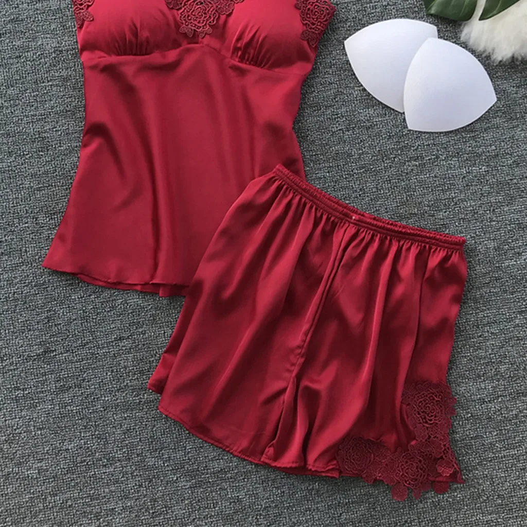 Сексуальная Женская одежда для сна, Женская Сексуальная атласная пижама на бретельках, нижнее белье, кружевная ночная рубашка, комплект нижнего белья, женская одежда для сна, пижамы* s