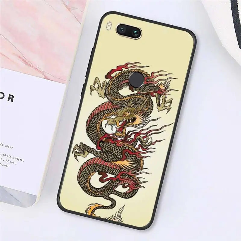 

Chinese Dragon retro painting animal Phone Case For Xiaomi Redmi note 7 8 9 t max3 s 10 pro lite cover funda coque shell