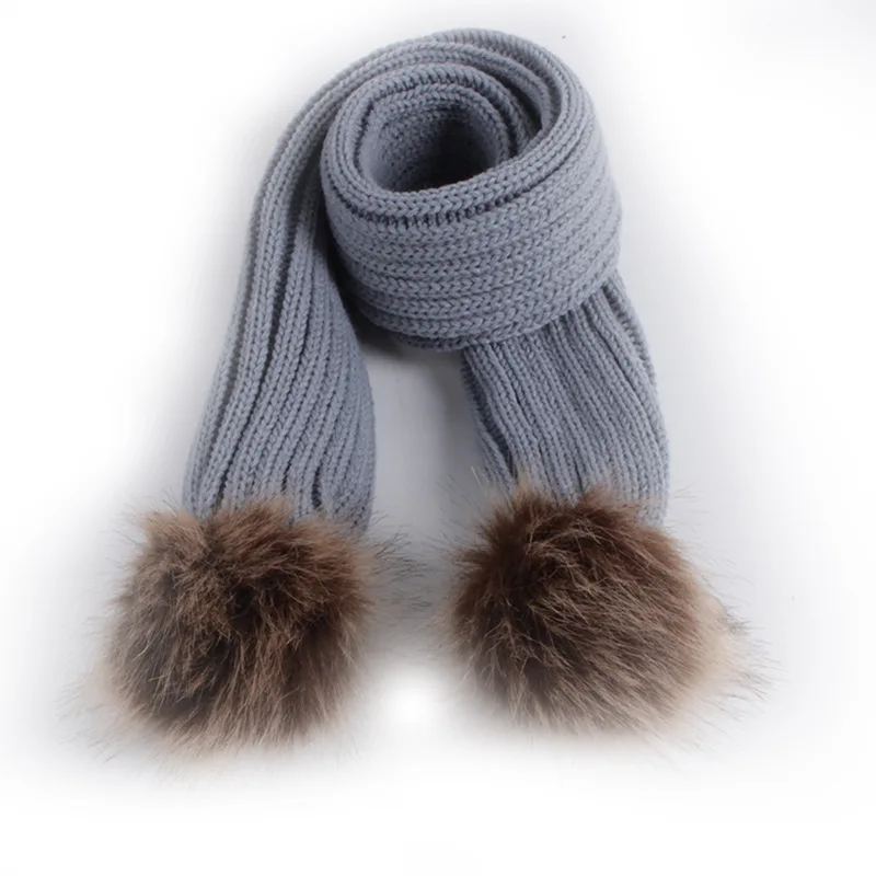 

Newborn Baby Hat Scarf Set Warm Winter Caps Infant Pompon Hats Scarves Suits Boy Girl Double Fur Ball Caps Knitted Hats Beanies