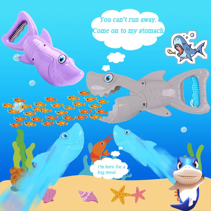 S-hark G-rabber Grabber Claw Game Snapper Bath Toy For Boys Girls Blue with Teeth Toys Kids Briquedos Birthday Gifts #ES | Игрушки и