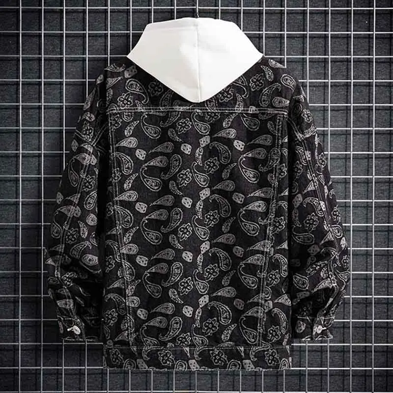 

Mcikkny Men Fashion Printed Denim Jackets Hip Hop Washed Outwear Coats For Male Top Clothing Size S-3XL